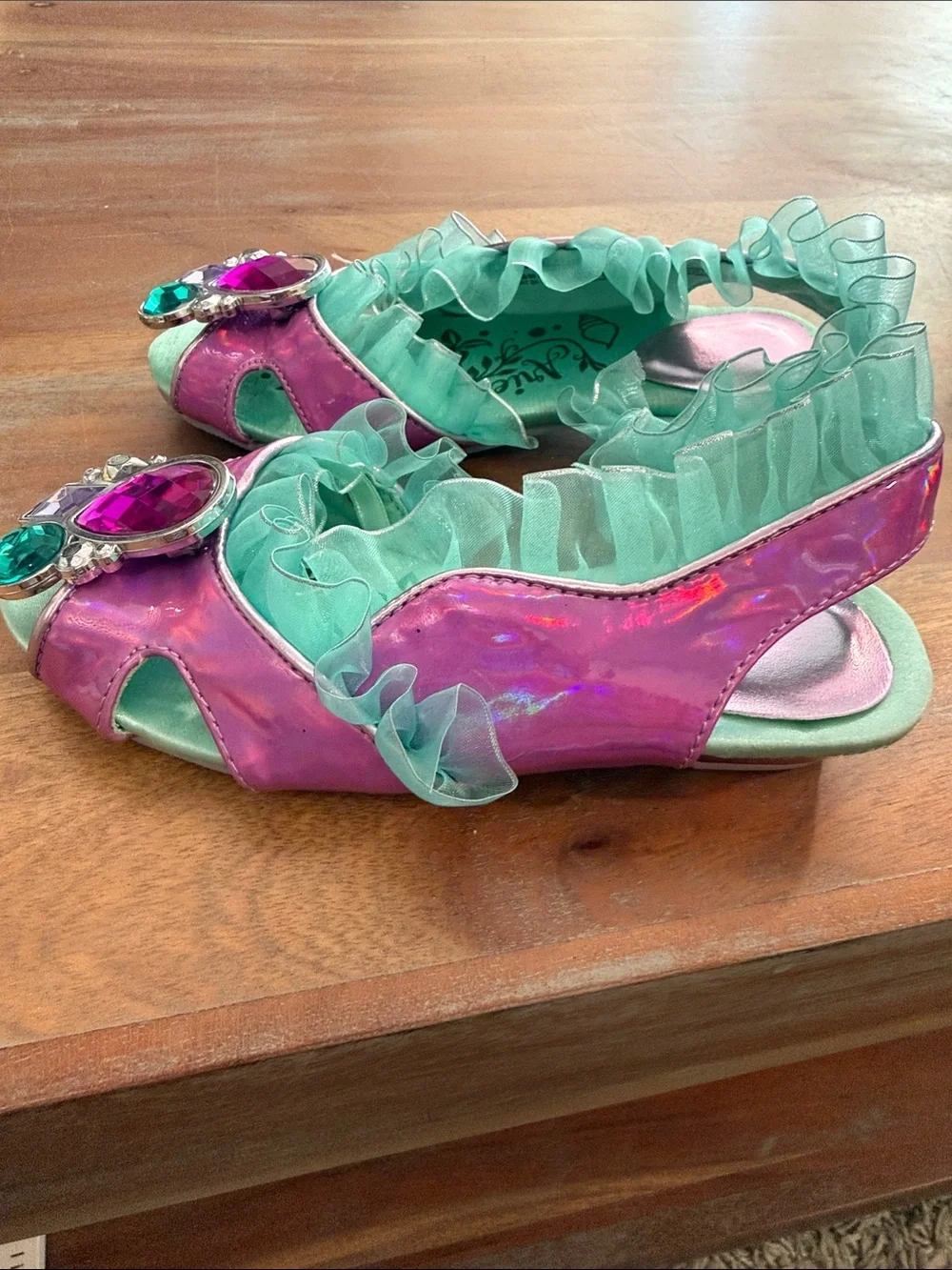 Disney Store Ariel The Little Mermaid Shoes Iridescent Purple Green 11/12